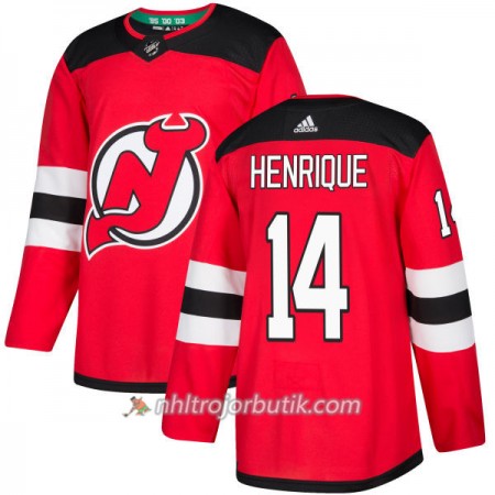 Män Ishockey New Jersey Devils Tröja Adam Henrique 14 Adidas 2017-2018 Röd Authentic